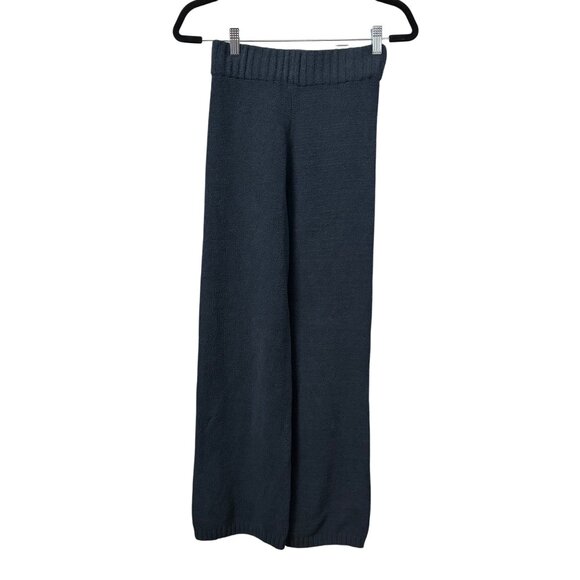Akira Womens Navy Blue Ribbed Waistband Cozy Knit Lounge Pants Size Small - Picture 1 of 7